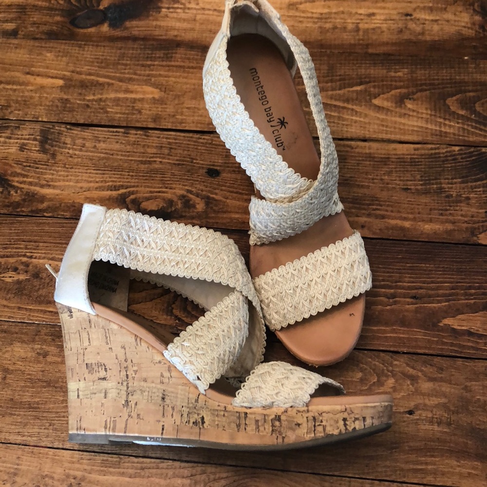 MONTEGO BAY CLUB CREAM CORK WEDGES